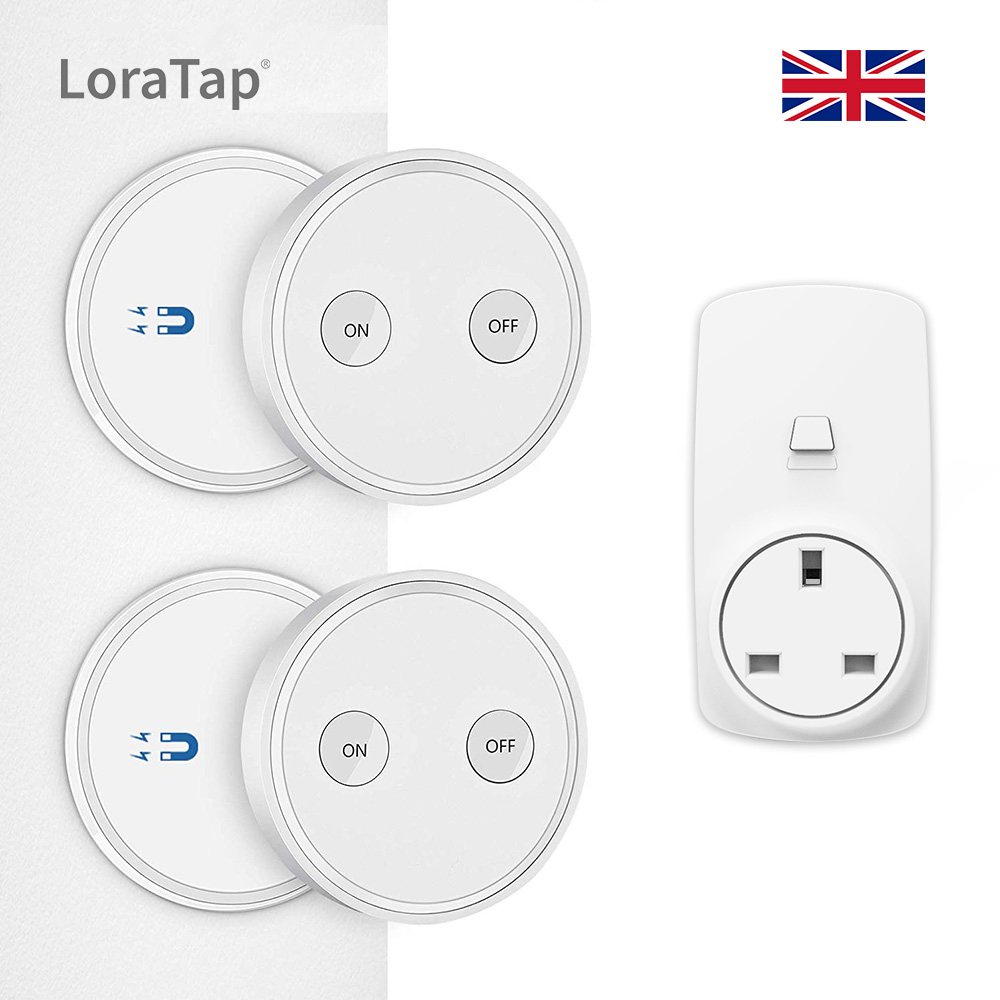 LoraTap Remote Control Outlet Plug Adapter with Remote, 656ft Range Wireless