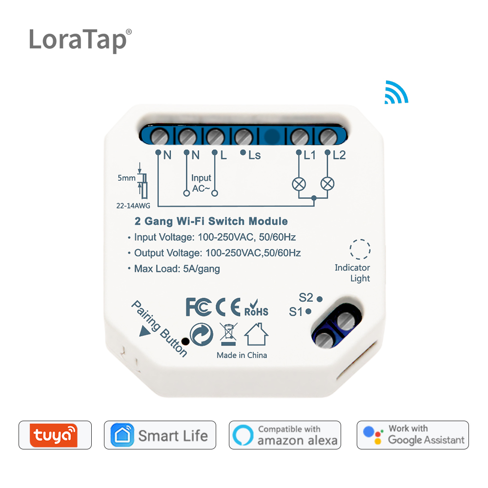 LoraTap 868Mhz Magnetic Smart Light Switch LED Push Button Wireless Remote  Control AC100~250V 10A 1 CH Relay Controller for Lamp