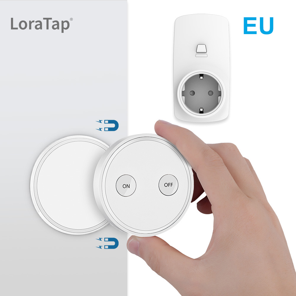 LoraTap Mini Remote Control Outlet Plug Adapter with Remote, 656ft